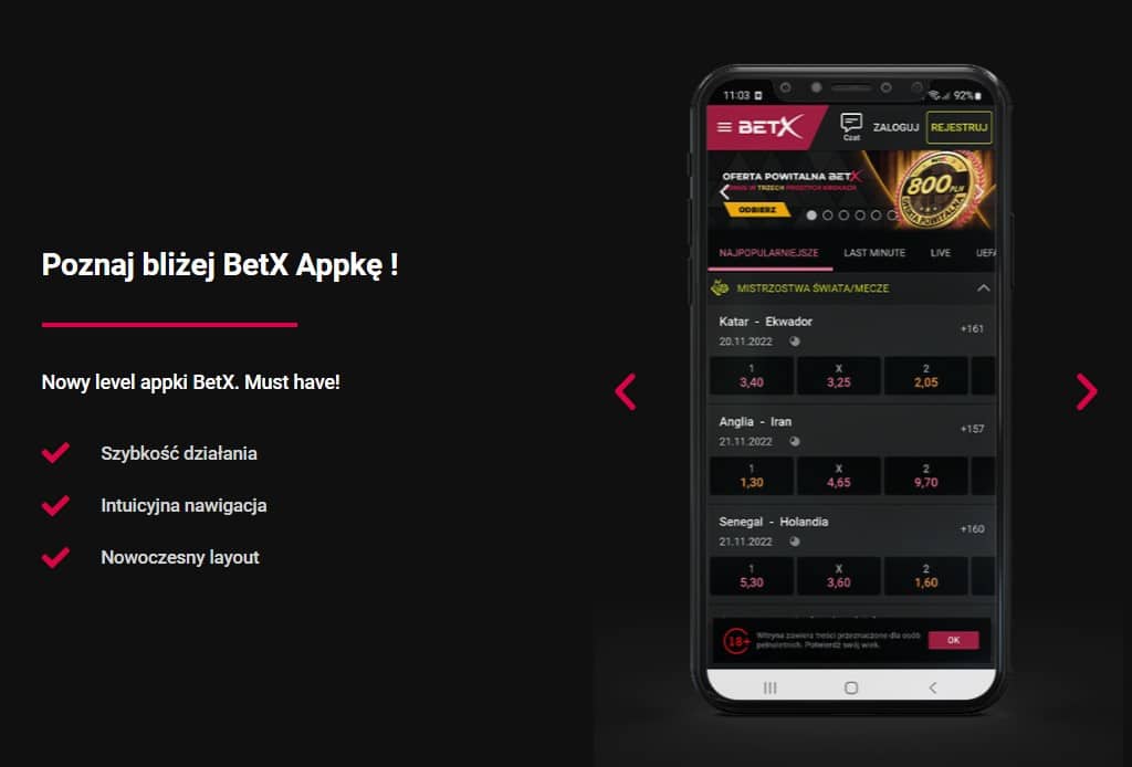Aplikacja BetX