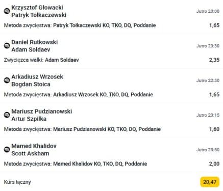 KSW 83 Colosseum 2 typy: Postaw zakłady z kursem 20.47!