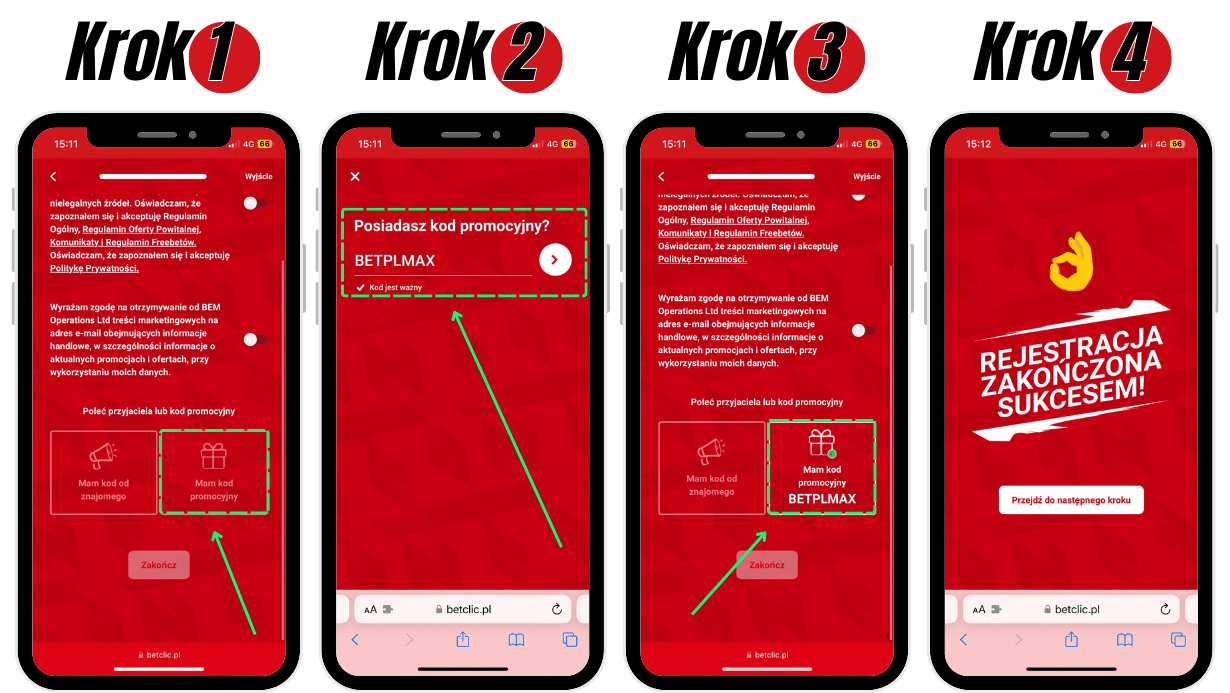 Betclic rejestracja z kodem promocyjnym