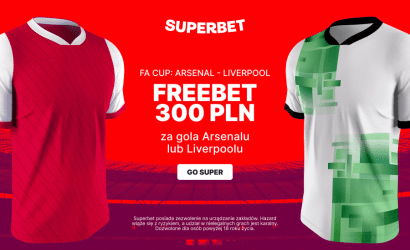 Arsenal – Liverpool: freebet 300 zł za gola od Superbet