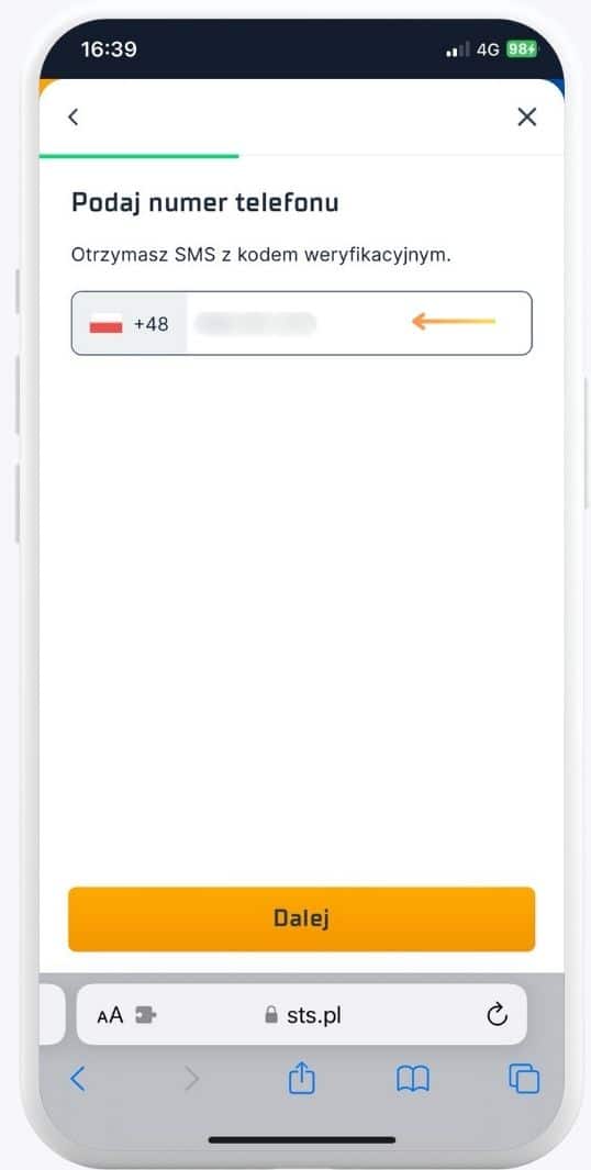 Rejestracja w STS krok 4