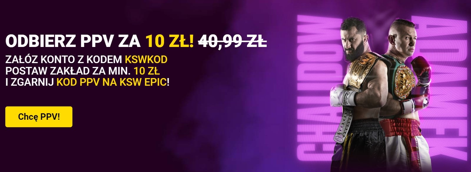 KSW Epic PPV za 10 zł. Odbierz voucher i oglądaj galę