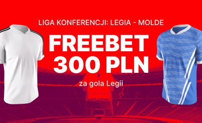 Legia – Molde: freebet 300 zł za gola Legii Warszawa