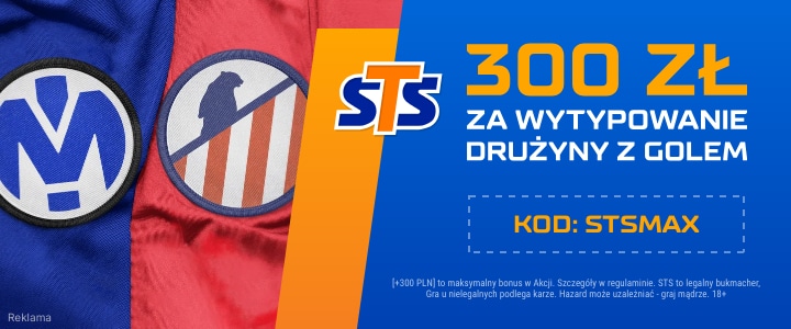 Liga Mistrzów: 300 zł bonusu od STS za wytypowanie gola