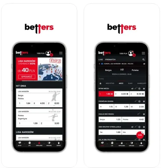 Betters aplikacja mobilna