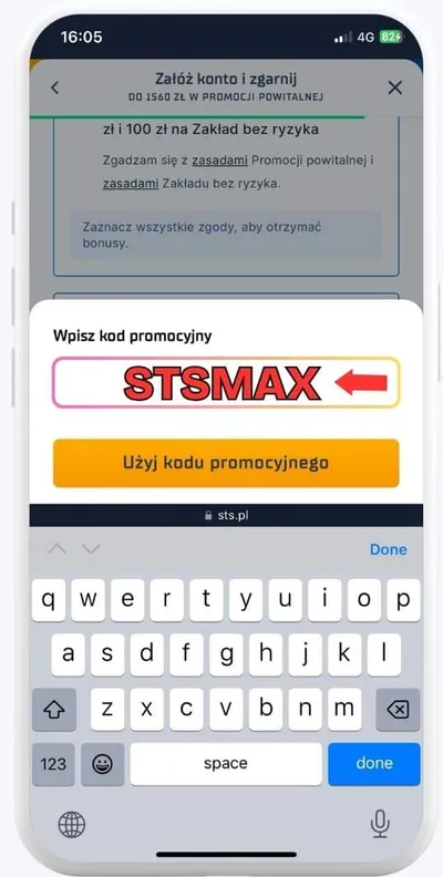 Wprowadź kod promocyjny STS