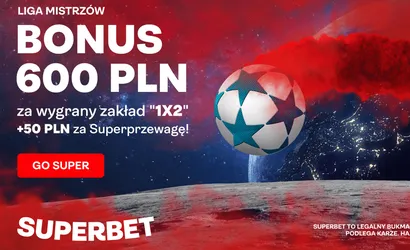 Kurs 300.00 na dowolny zakład 1&times;2 na Ligę Mistrz&oacute;w w Superbet