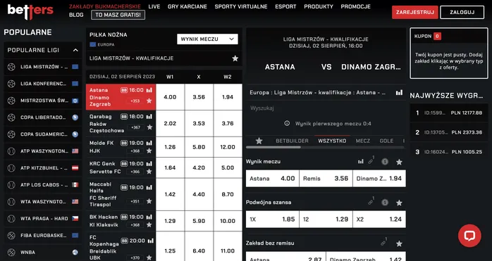 Oferta zakładów betters