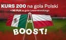 Polska – Meksyk kurs 200.00 na gola Polski + 50 zł za gola Lewandowskiego! (Bonus MŚ 2022)