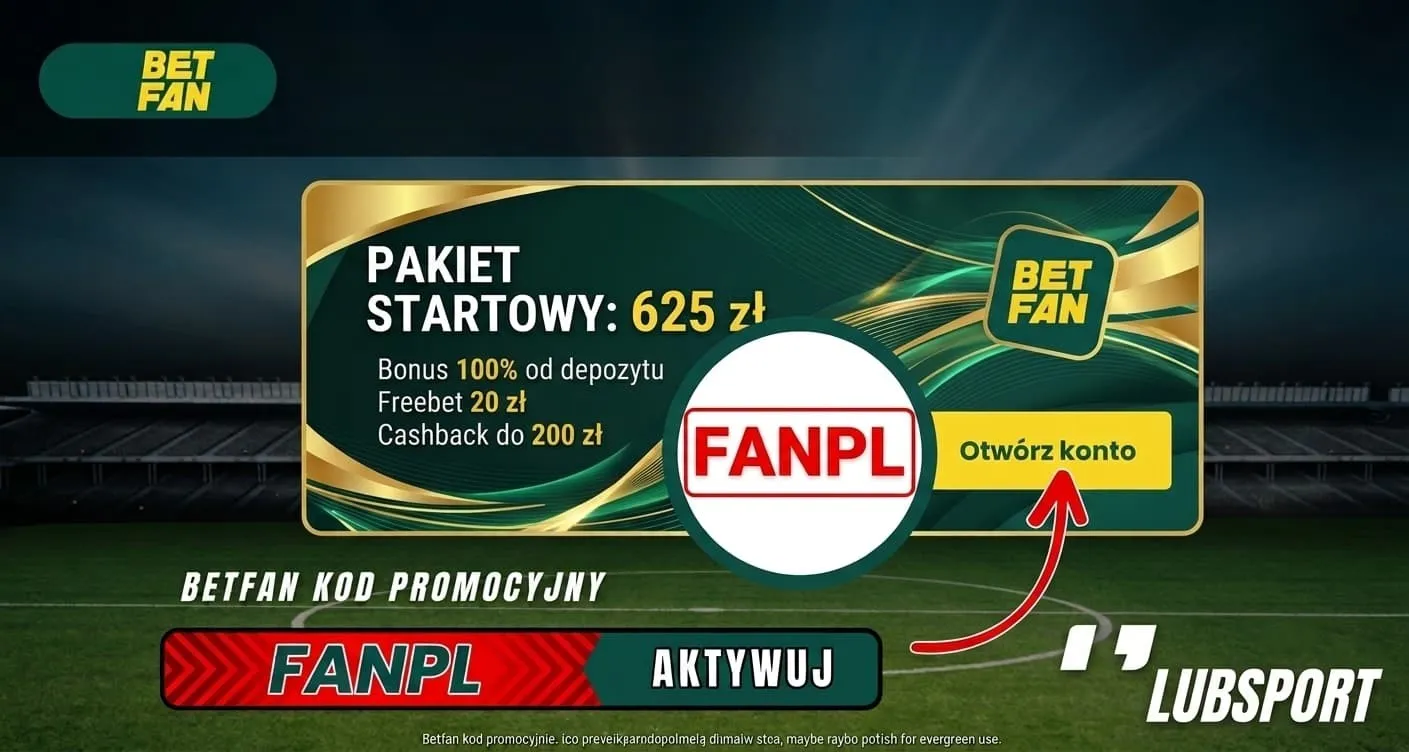BETFAN z kodem promocyjnym FANPL na pakiet startowy 625 zł