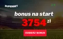 Superbet bonus na start – 3754 zł na wyciągnięcie ręki