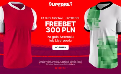Arsenal &ndash; Liverpool: freebet 300 zł za gola od Superbet