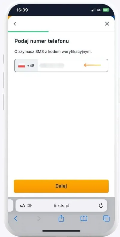 Rejestracja w STS krok 4