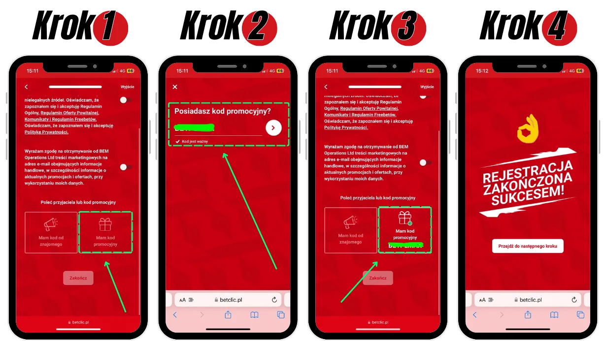 Betclic rejestracja z kodem promocyjnym