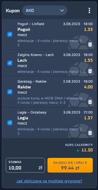 Rak&oacute;w, Lech, Legia i Pogoń wygrają?