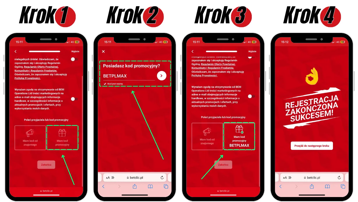 Betclic rejestracja z kodem promocyjnym