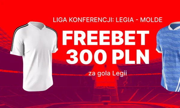 Legia &ndash; Molde: freebet 300 zł za gola Legii Warszawa