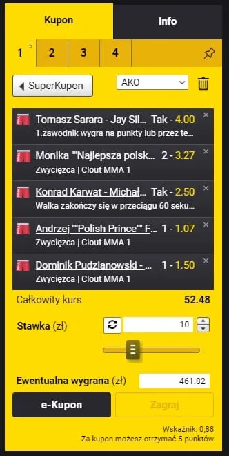 Clout MMA 1 typy