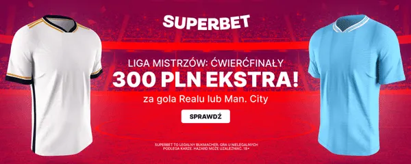 Real Madryt – Manchester City: kurs 150.00 na gola